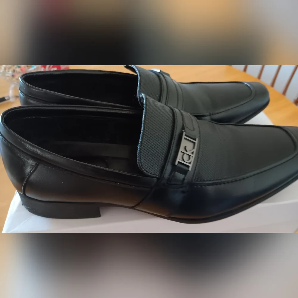 Calvin Klein Bartley Diamond Leather Loafers 9 M - Picture 2 of 12
